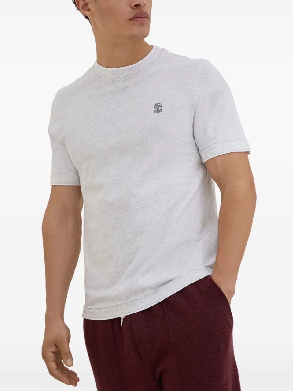 Tシャツ・カットソー BRUNELLO CUCINELLI FW25 SHIRT (M0091ND806 C8705) Brunello Cucinelli - Charcoal Lurex Cashmere Short Sleeve T